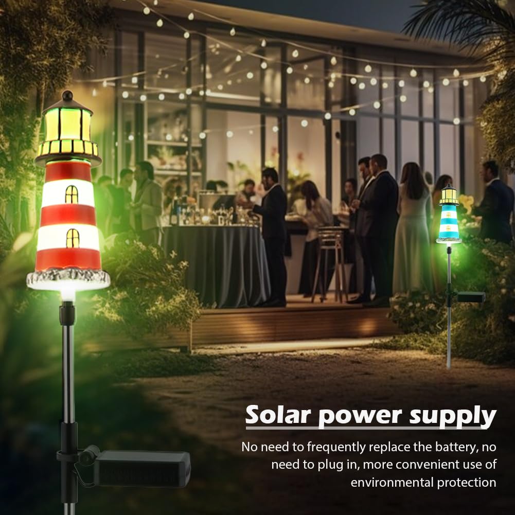 2 Pack 7 Color Changing Solar Garden Stake Lights Y5977
