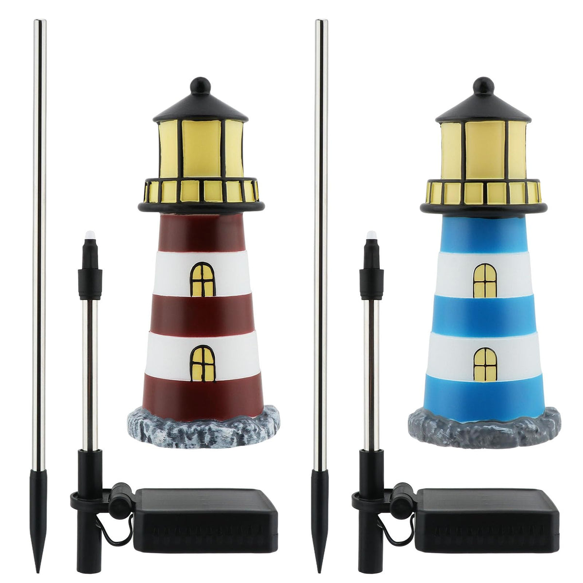 2 Pack 7 Color Changing Solar Garden Stake Lights Y5977