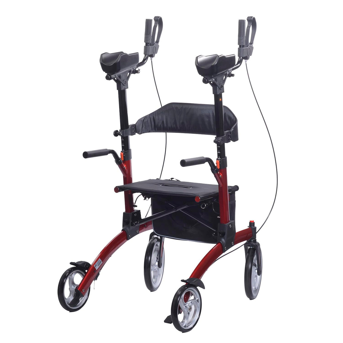 Red Aluminum Rollator with Loop Brakes G806