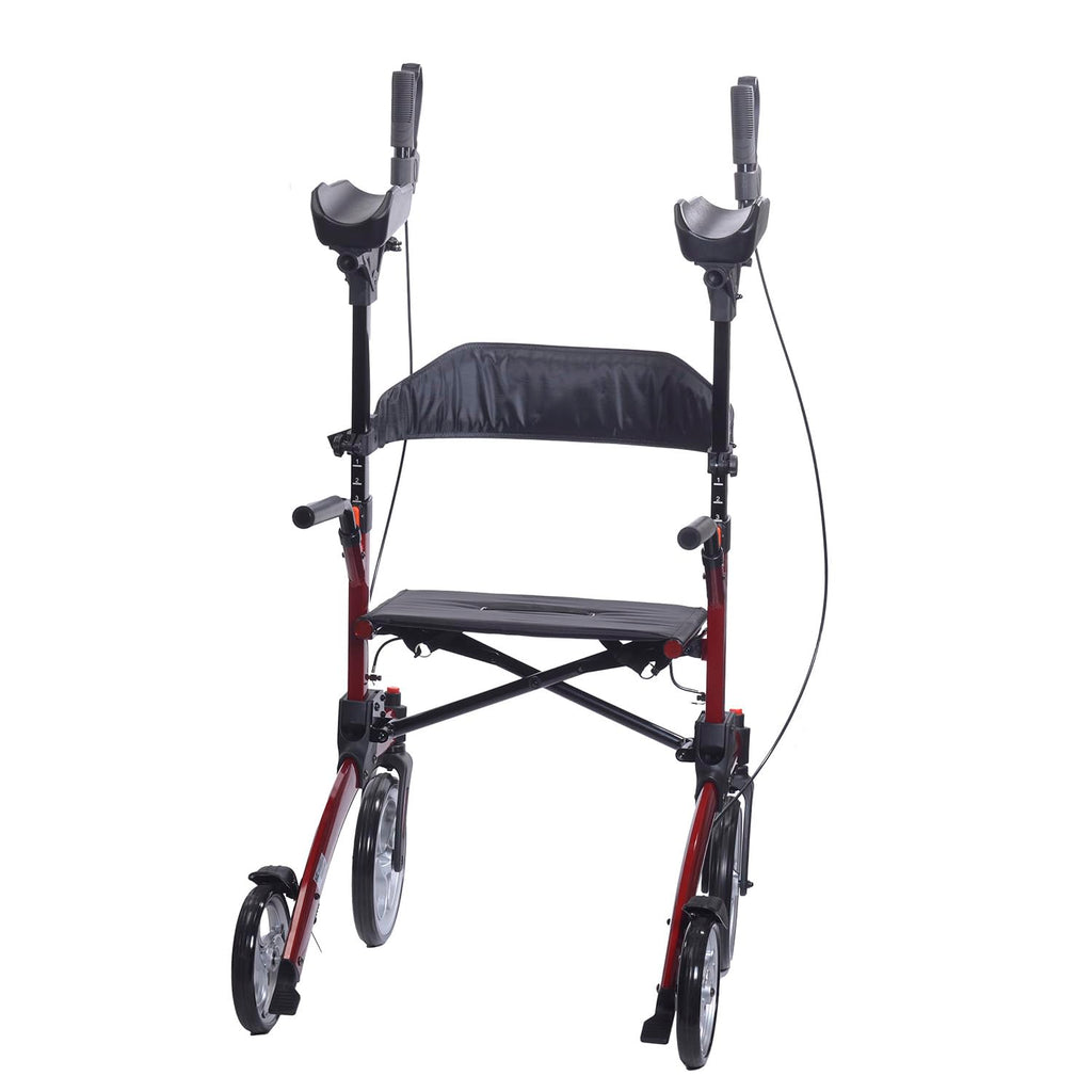 Red Aluminum Rollator with Loop Brakes G806