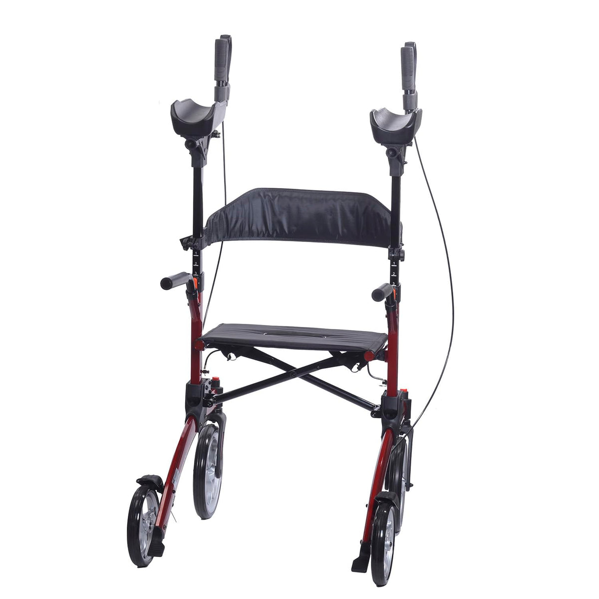 Red Aluminum Rollator with Loop Brakes G806