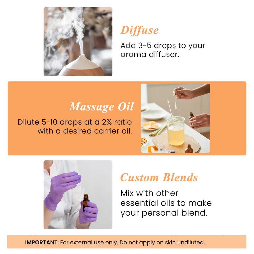 100% Pure & Natural Orange, Lavender, Peppermint Essential Oil Blend 4 Fl. Oz P80471