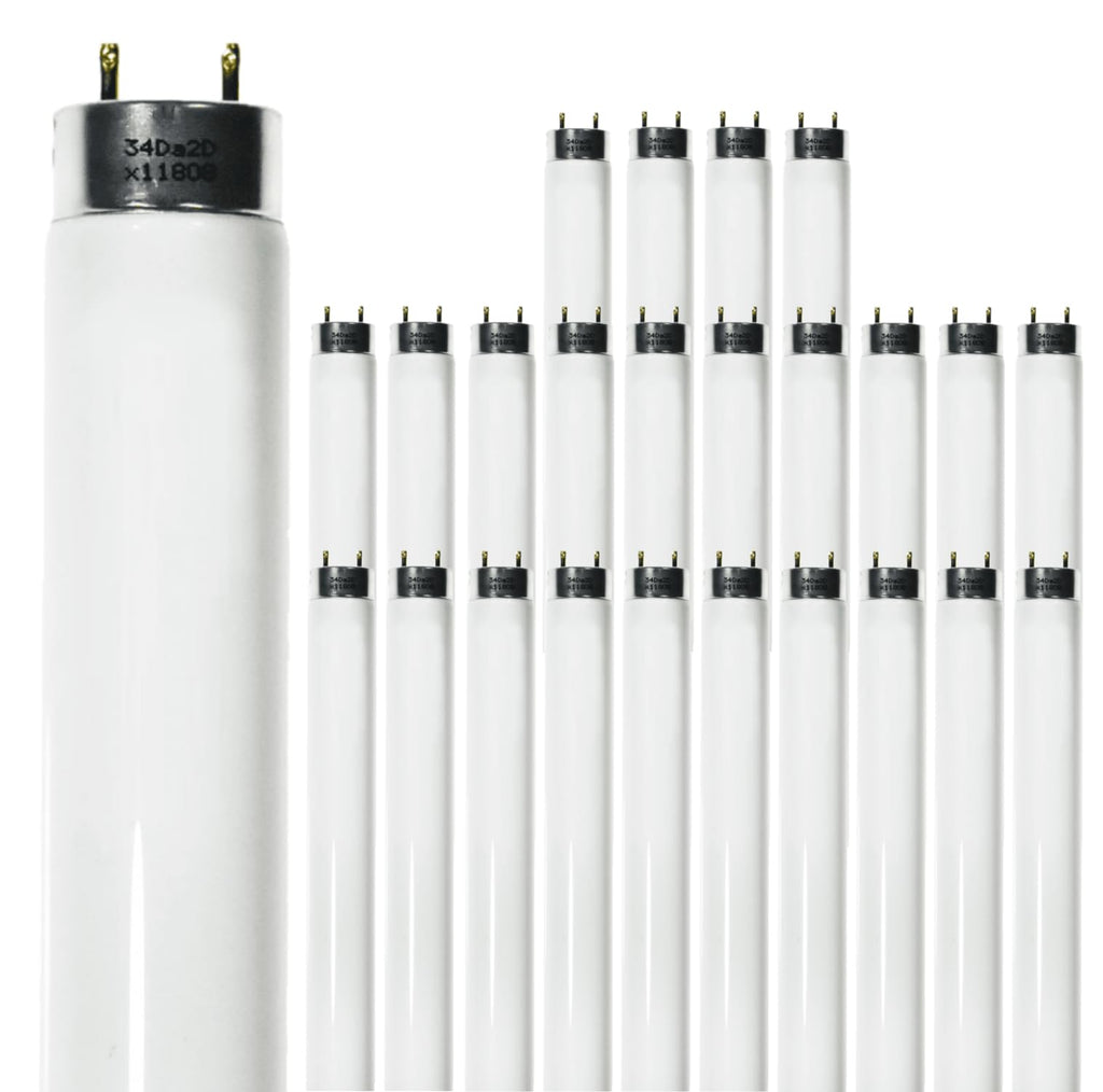 24 Inch T8 Fluorescent Tube Light Bulb 17W 4100K Cool White 2800 Lumen G13 Bi-Pin Base Pack of 25 D2588