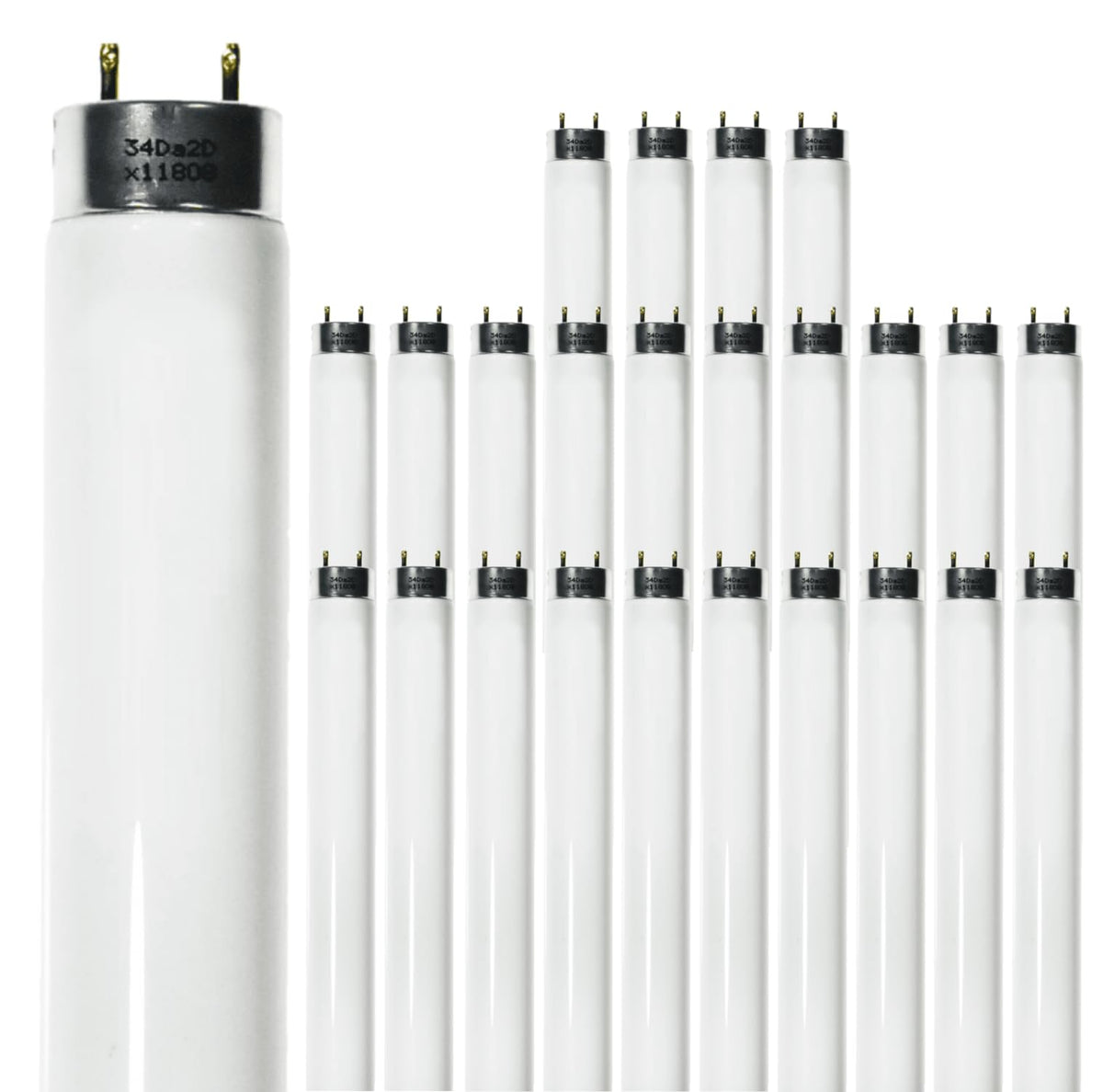 24 Inch T8 Fluorescent Tube Light Bulb 17W 4100K Cool White 2800 Lumen G13 Bi-Pin Base Pack of 25 D2588