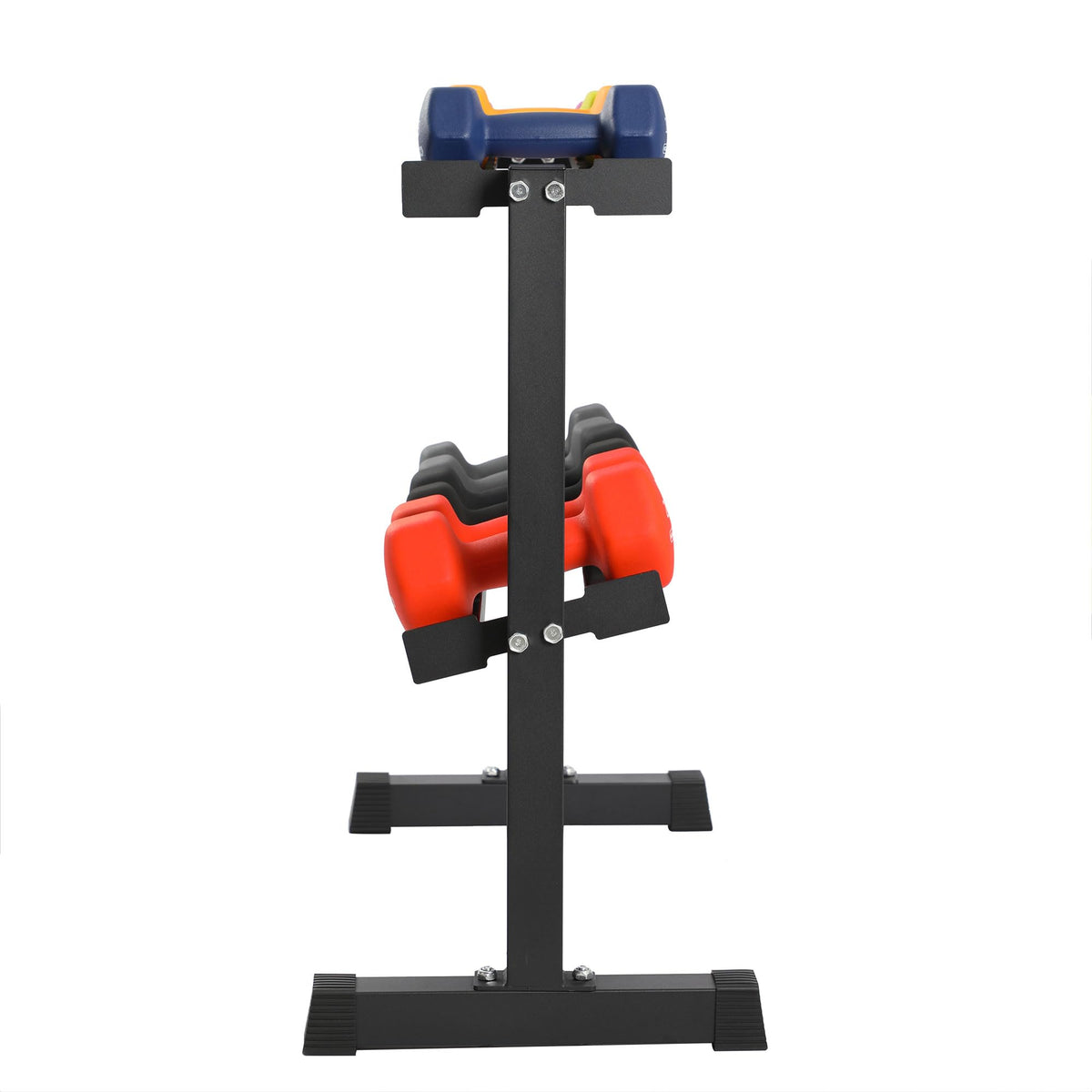 Neoprene Dumbbell Weights Set with Rack, 146 Lbs, Multicolor Y63190