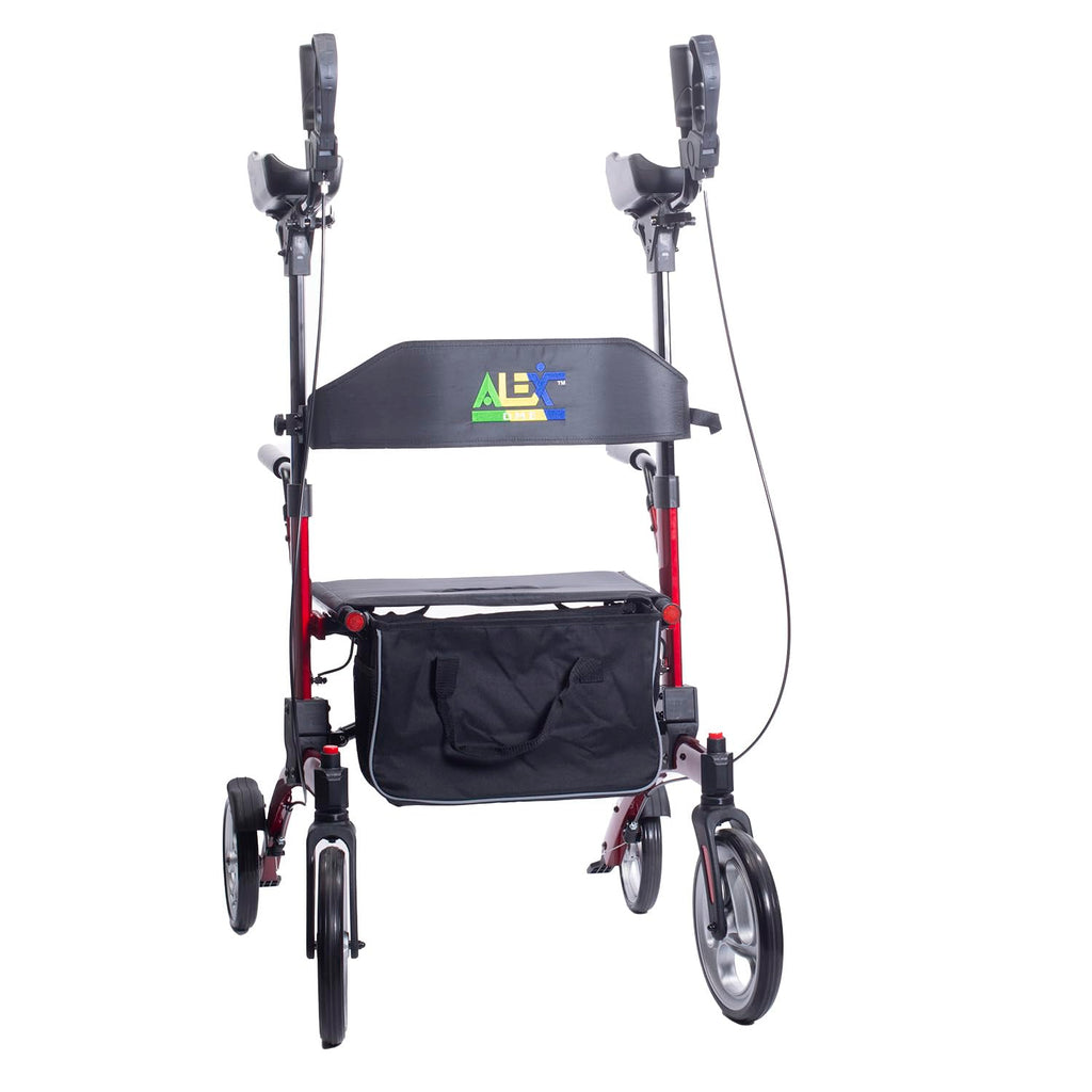 Red Aluminum Rollator with Loop Brakes G806