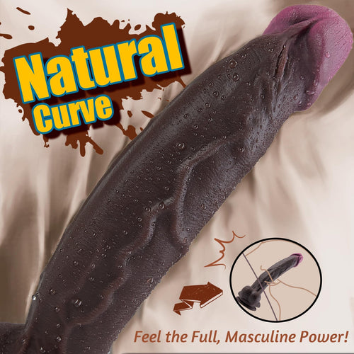 12" Thick Black Dildo I195524