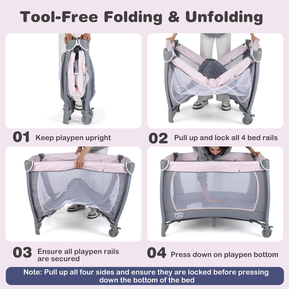 5 in 1 Pack and Play with Bassinet and Diaper Changing Table Y701