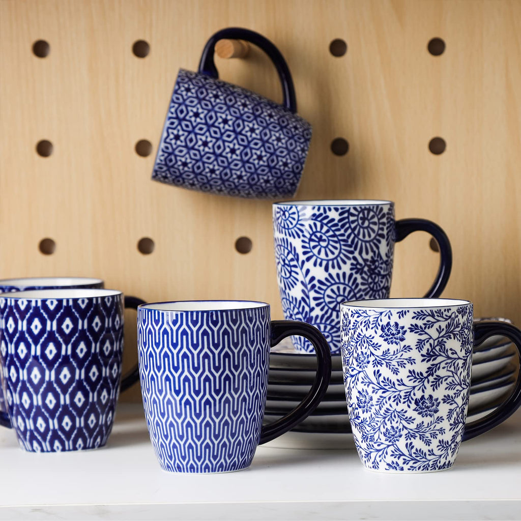 Ceramic Coffee Mugs Set 16 oz + Dinnerware Sets 12-Pieces U82591