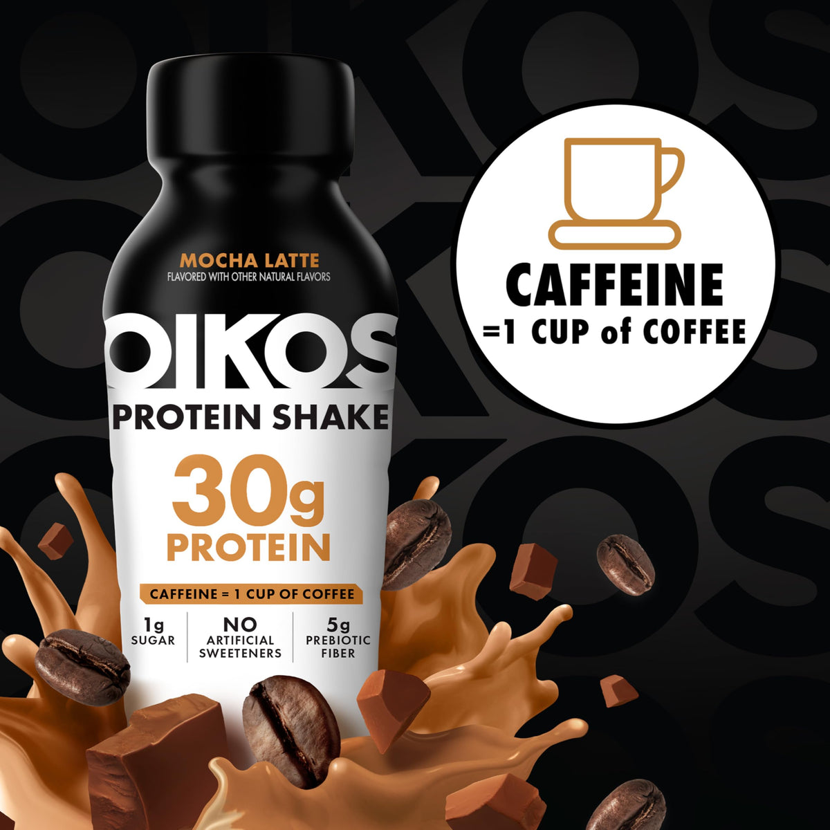30g Protein Shake, Mocha Latte, 5g Prebiotic Fiber, 12 fl oz Bottle, 12 Count E831818