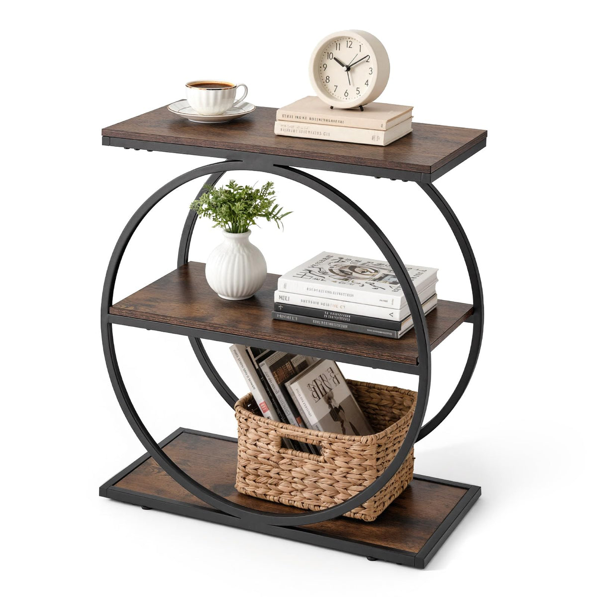 3-Tier Narrow Side Table with Open Storage Shelves Z842170