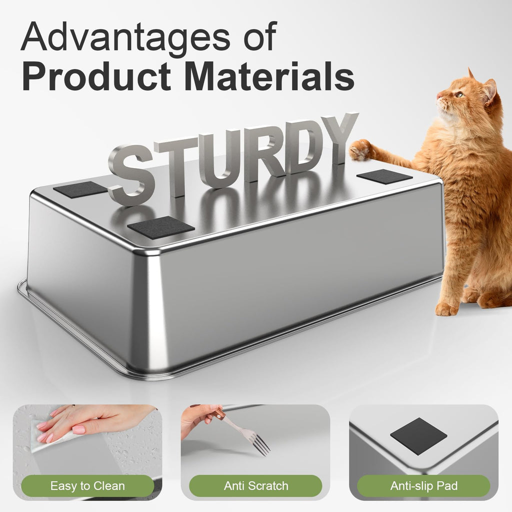 XL Stainless Steel Enclosed Litter Box with Lid M6138