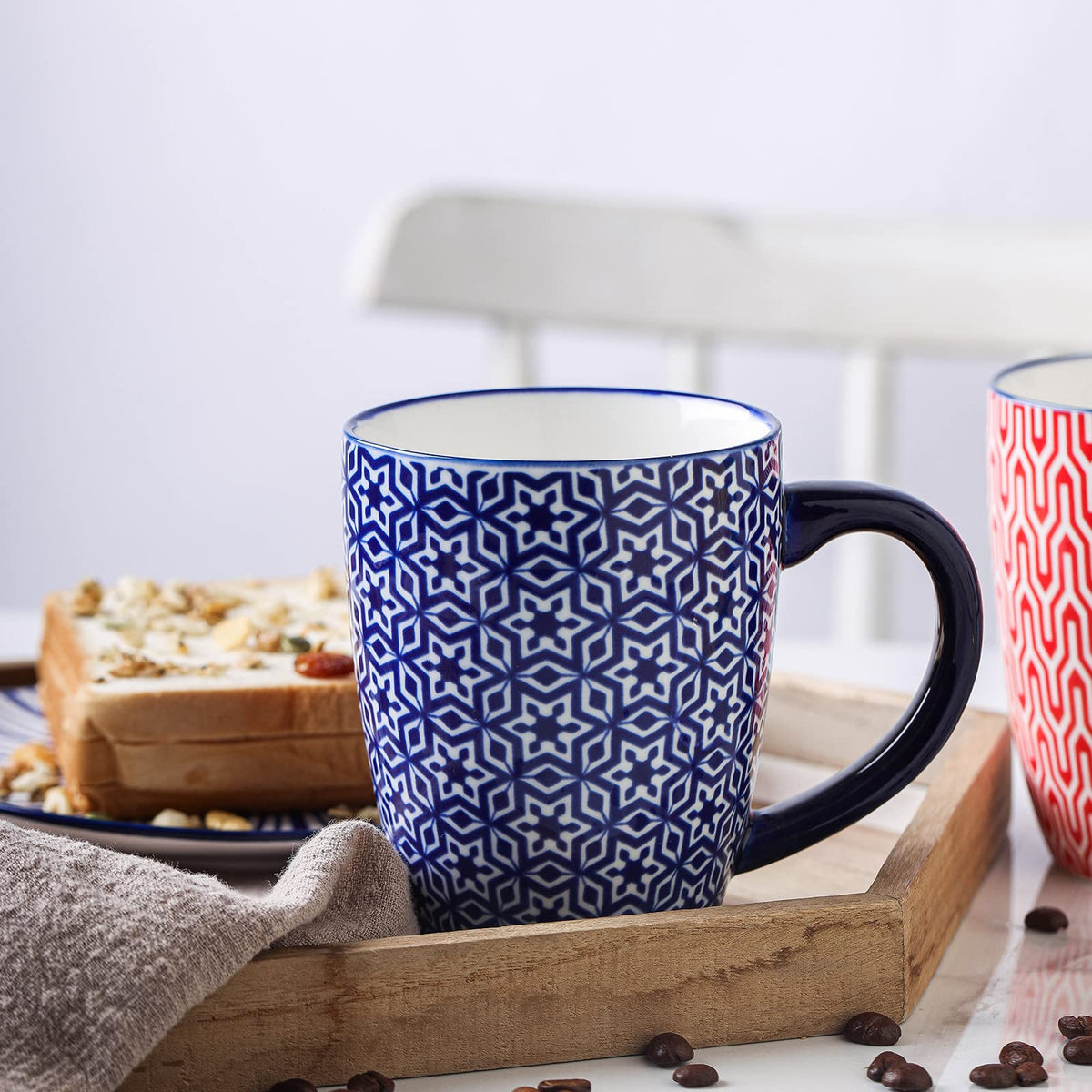 Ceramic Coffee Mugs Set 16 oz + Dinnerware Sets 12-Pieces U82591