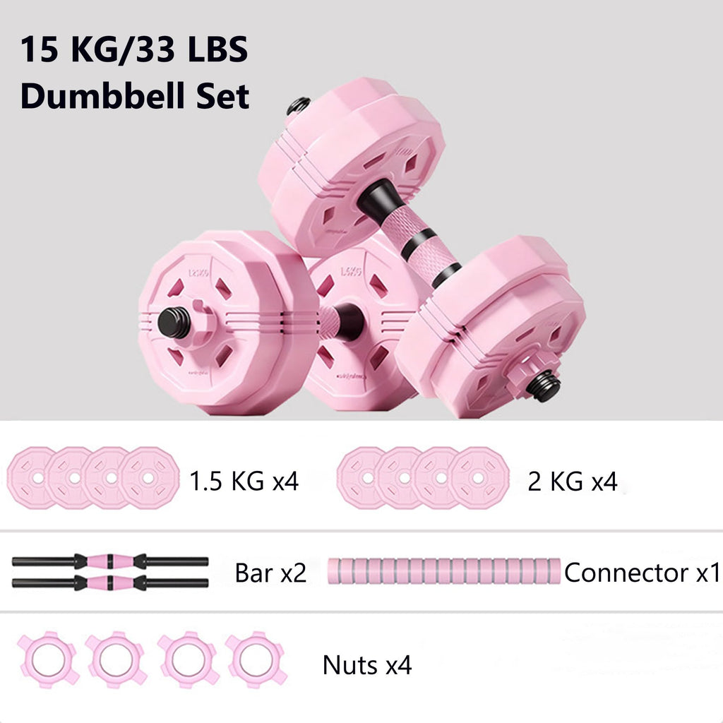 Adjustable Dumbbells Set 2 in 1 Free Weights Dumbbell Barbell Set U797