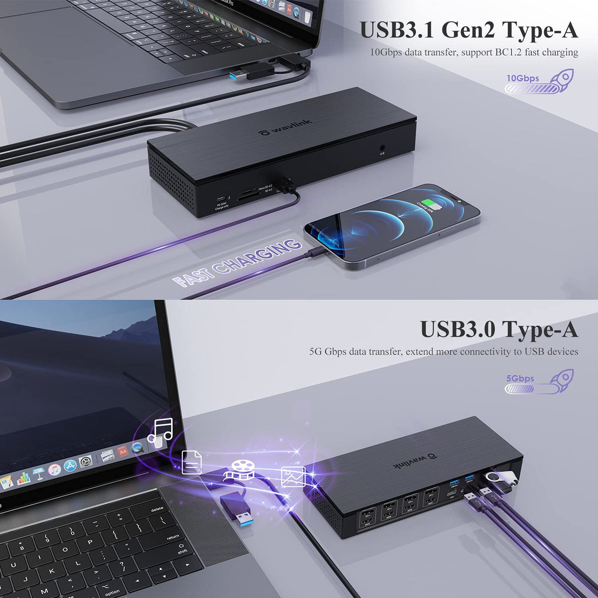 20-in-1 USB-C Quad 4K Docking Station with 100W Charging V848