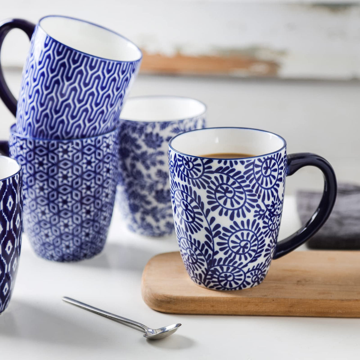 Ceramic Coffee Mugs Set 16 oz + Dinnerware Sets 12-Pieces U82591
