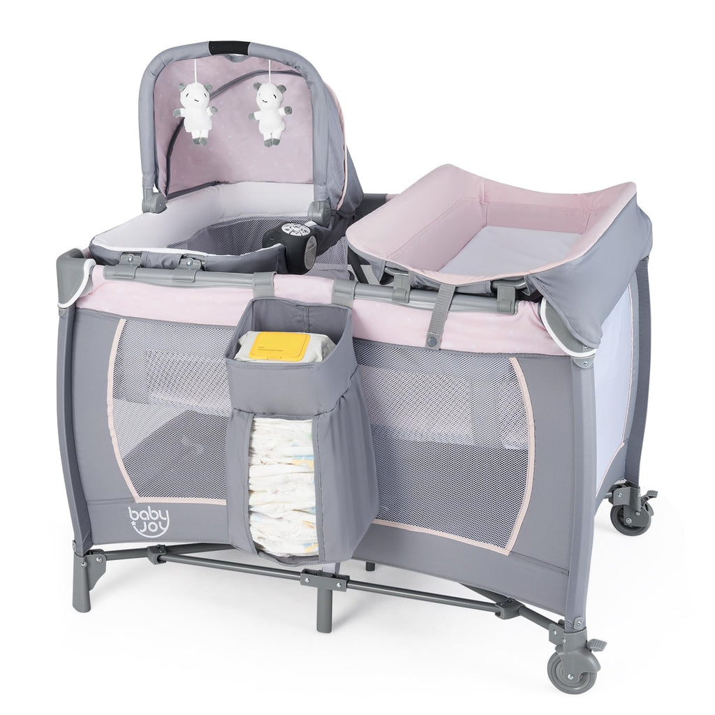 5 in 1 Pack and Play with Bassinet and Diaper Changing Table Y701