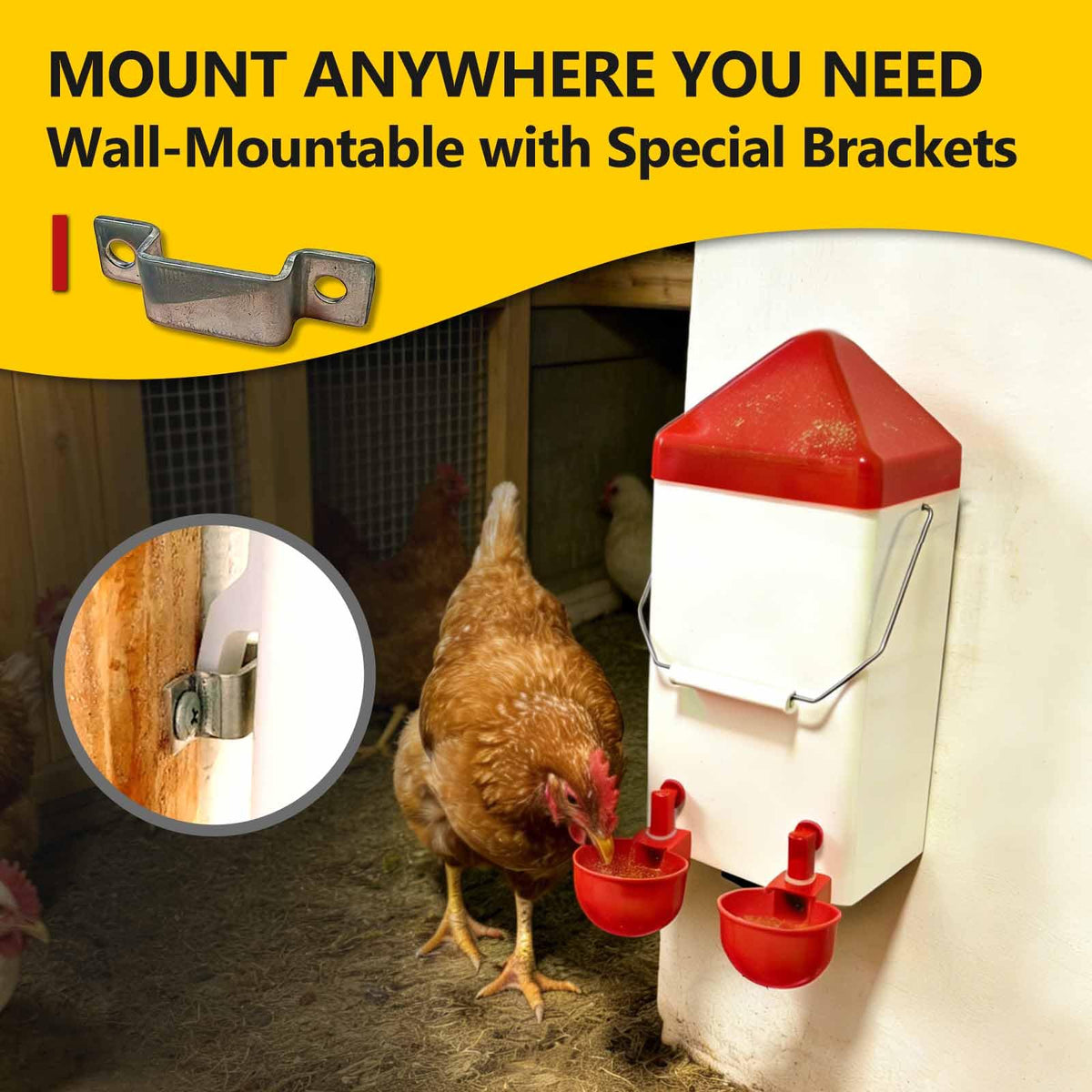 PVC Hanging Chicken Waterer with Hook, 1 Gal W297
