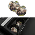 Black Drink Coasters with Metal Holder Set of 2 Y92123