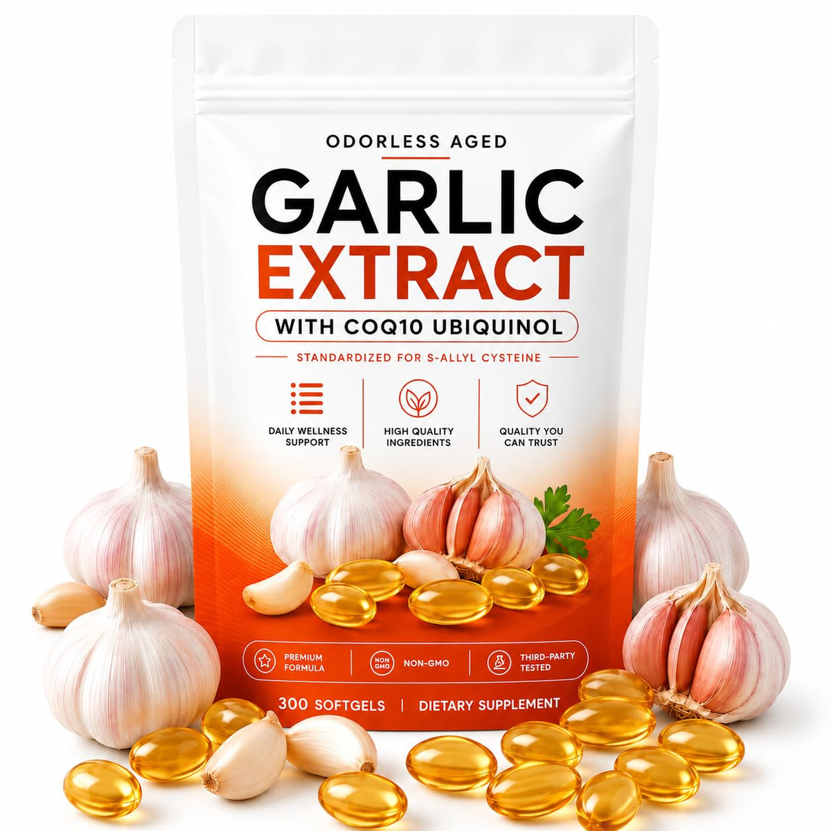 7500mg Odorless Aged Garlic Extract Softgels D1316