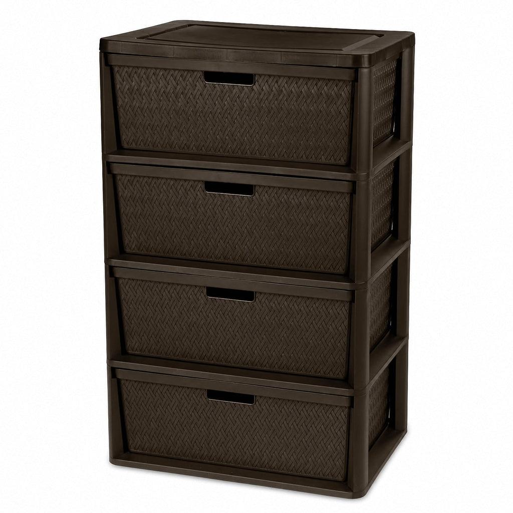 Brown 4 Drawer Plastic Storage Organizer L3166