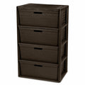 Brown 4 Drawer Plastic Storage Organizer L3166