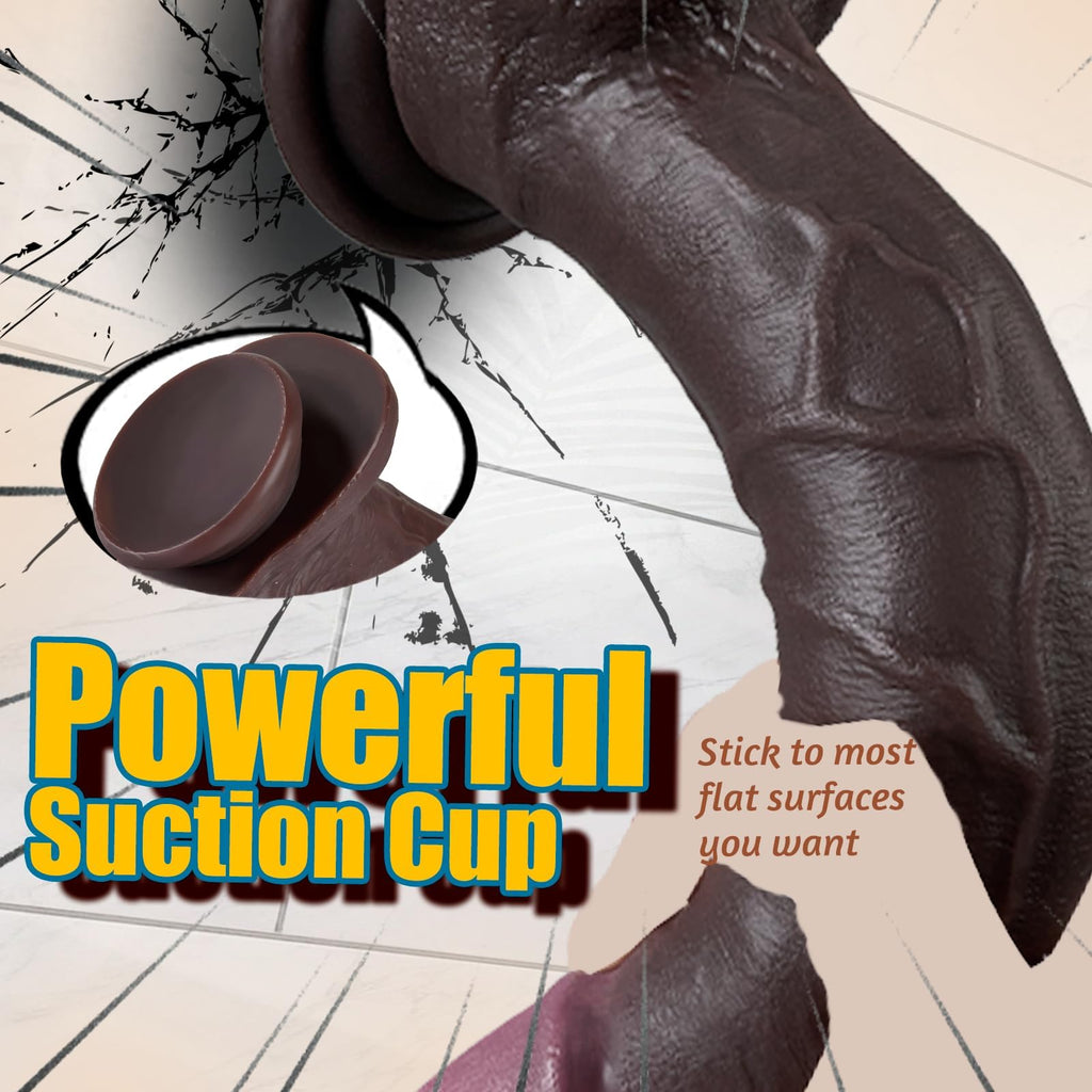 12" Thick Black Dildo I195524