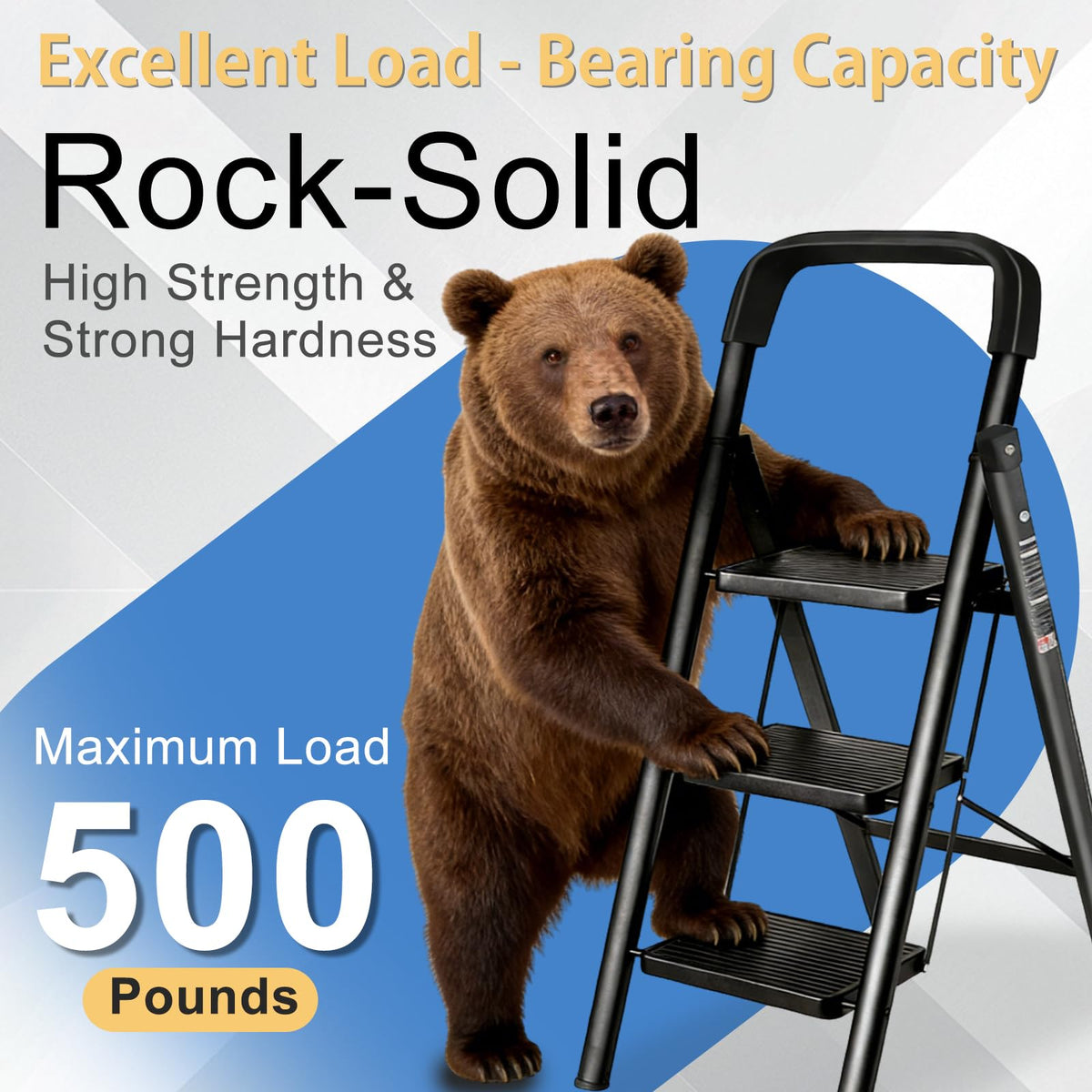 Folding Step Stool with Handrail A207