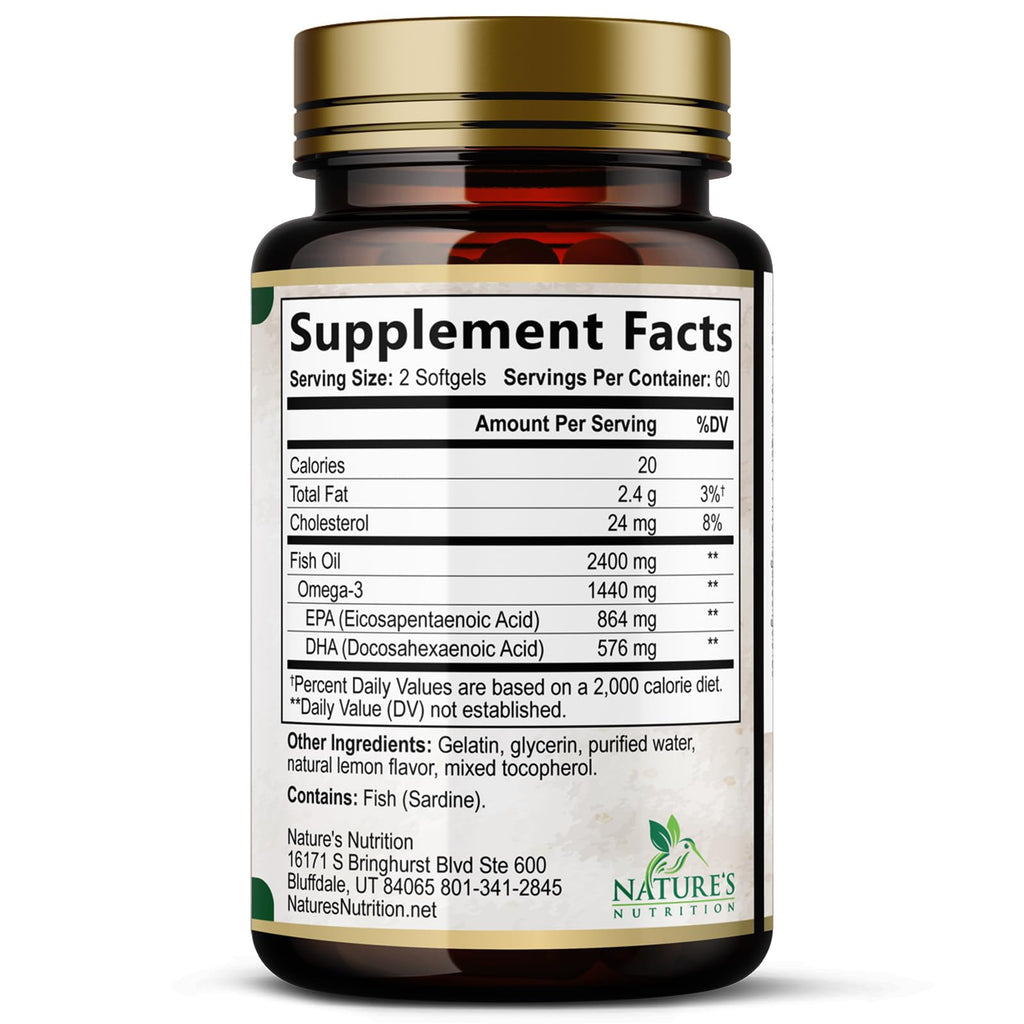 Omega 3 Fish Oil 2400mg 120 Softgels Q356249