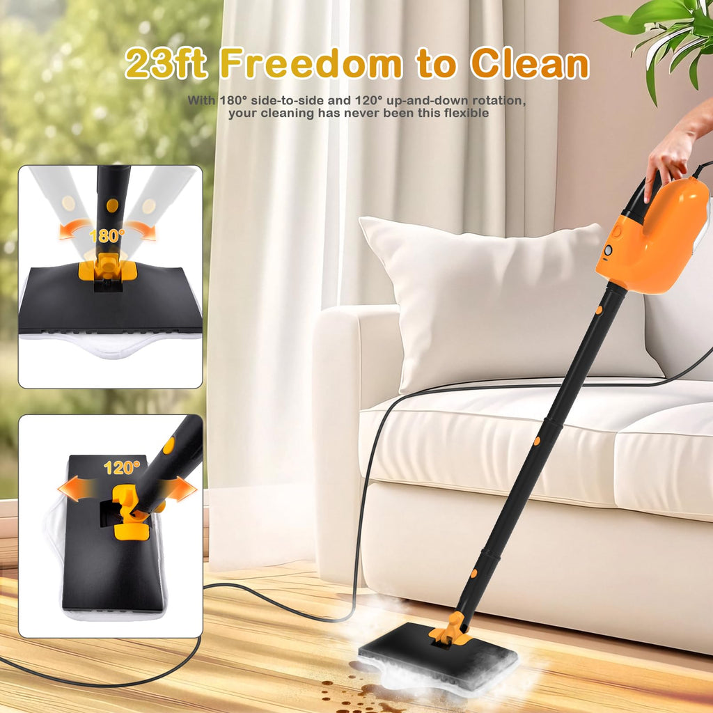 Steam Mop with 23FT Cord, 12OZ Removable Tank V2059
