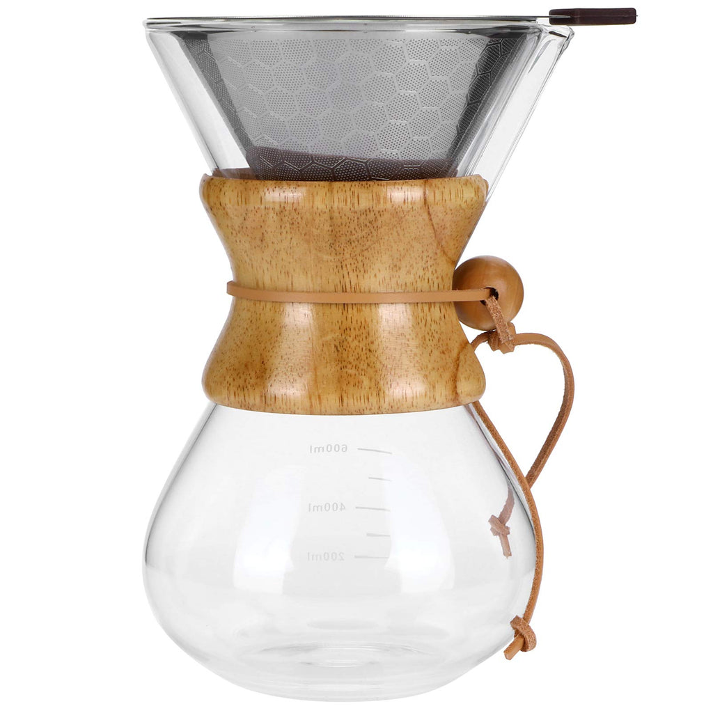 High Temp Glass Coffee Drip Pot with Reusable Filter 600ml I17558