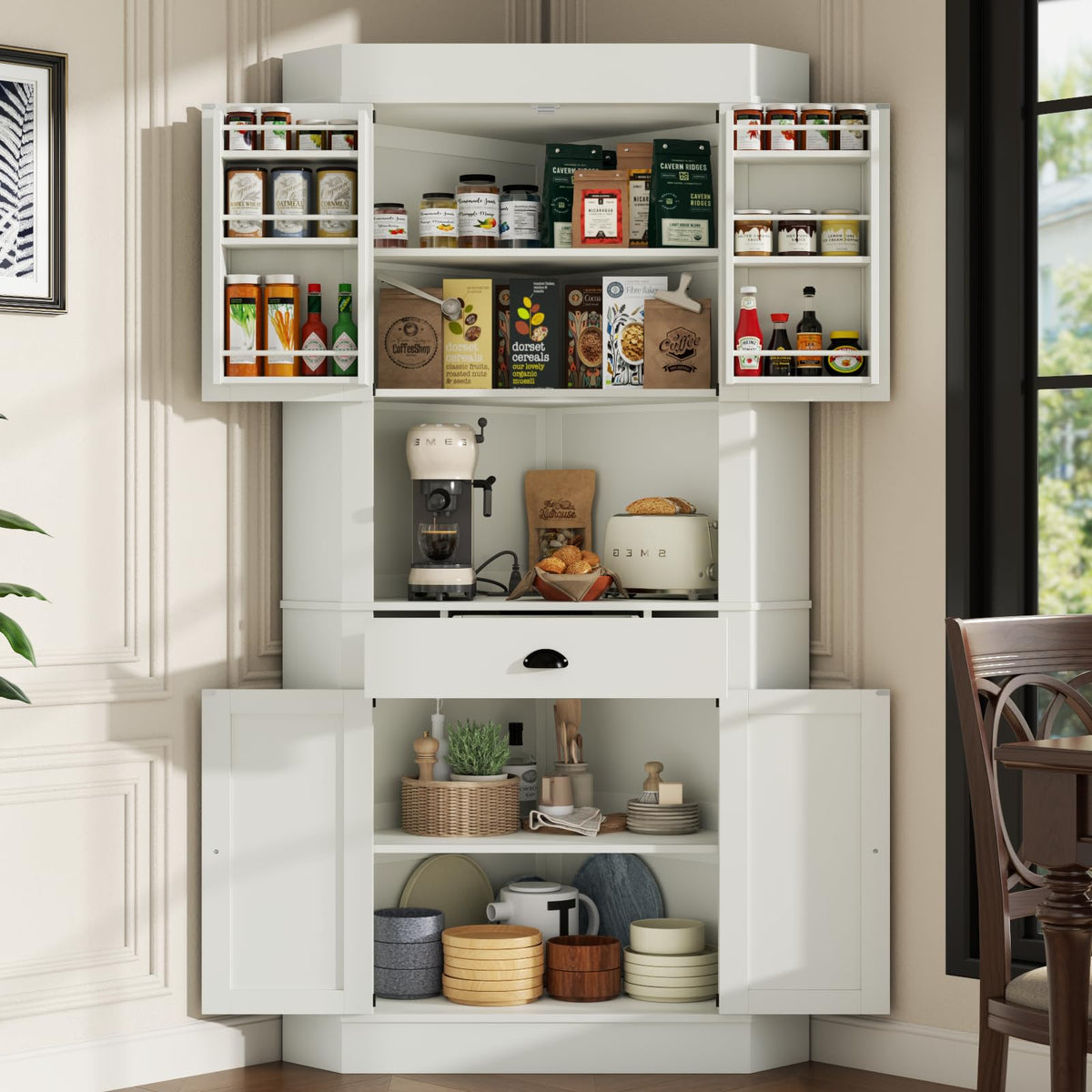 74" Corner Cabinet with Charging Station P20551