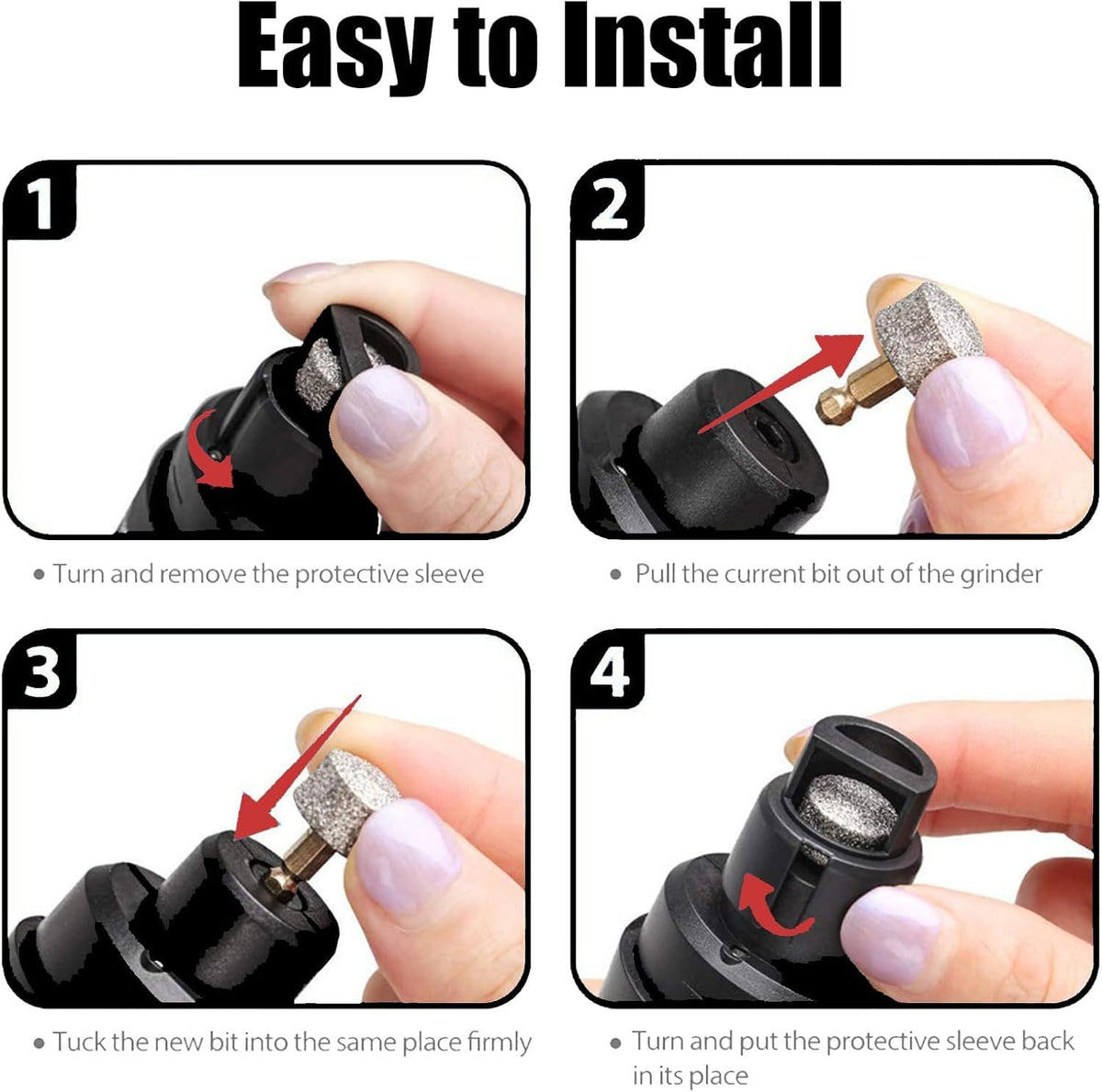 3 Speed Silent Rechargeable Pet Nail Grinder with 2 LED Lights T661957