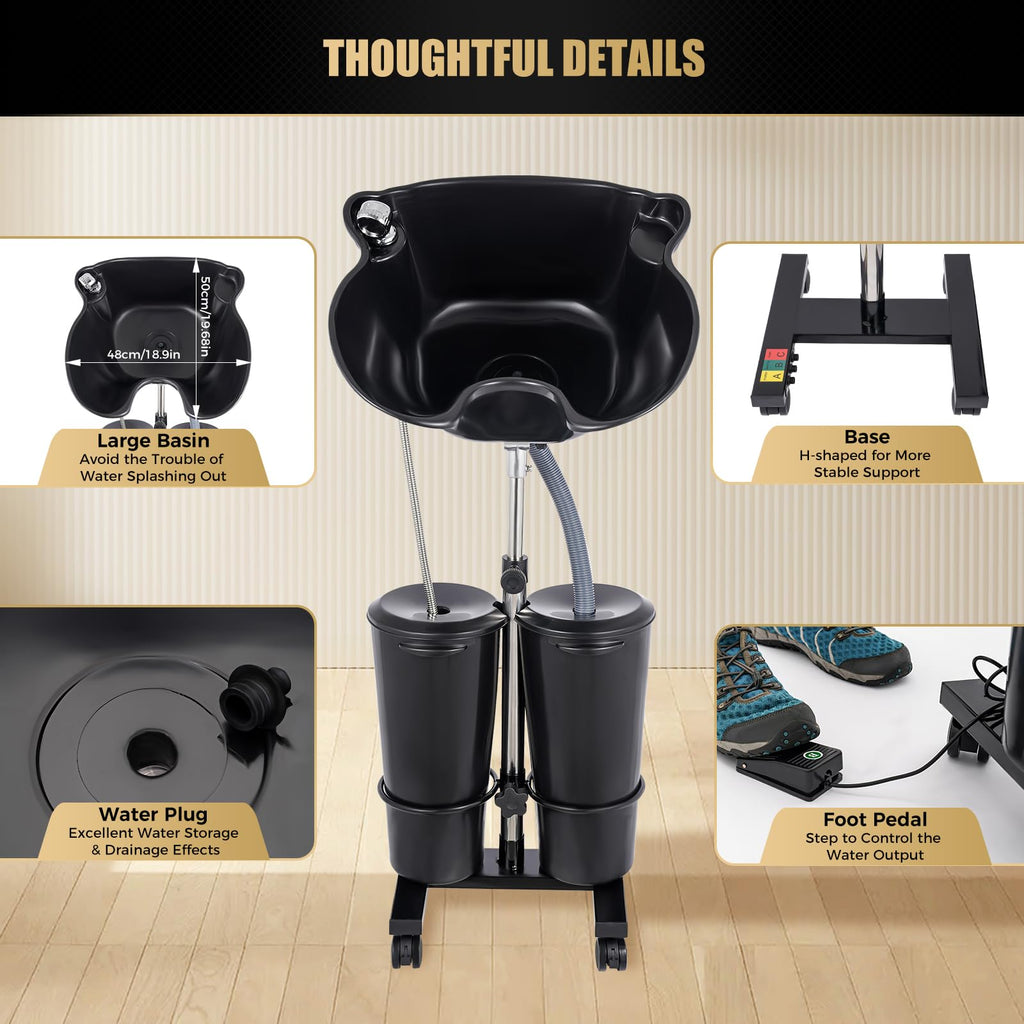 Portable Shampoo Bowl with Electric Pump P225