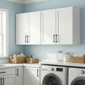 47" White Wall Mounted Laundry Cabinet Set of 2 U81116