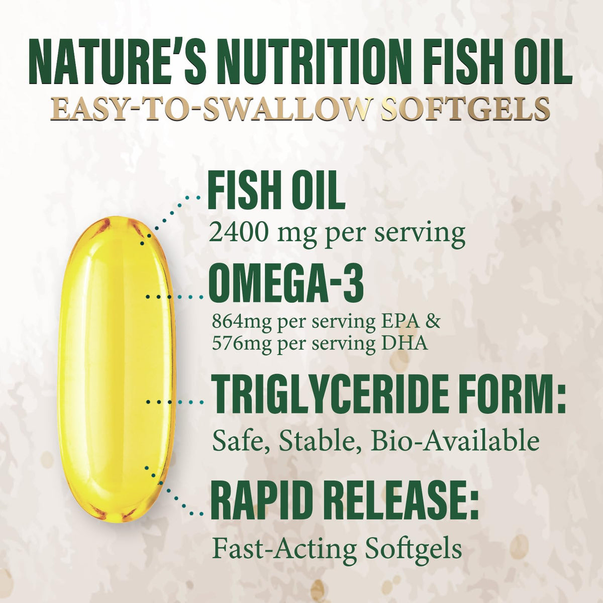 Omega 3 Fish Oil 2400mg 120 Softgels Q356249