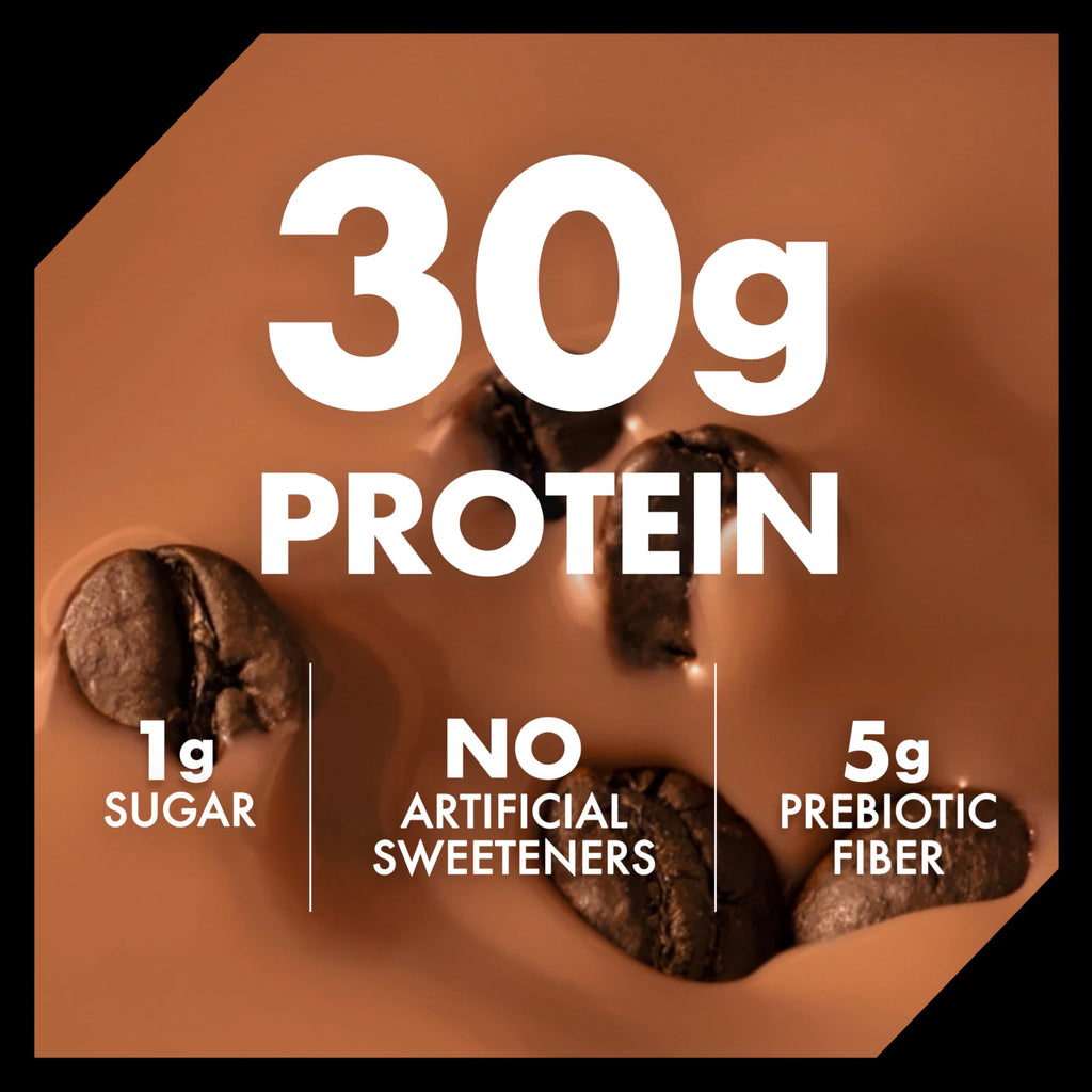 30g Protein Shake, Mocha Latte, 5g Prebiotic Fiber, 12 fl oz Bottle, 12 Count E831818