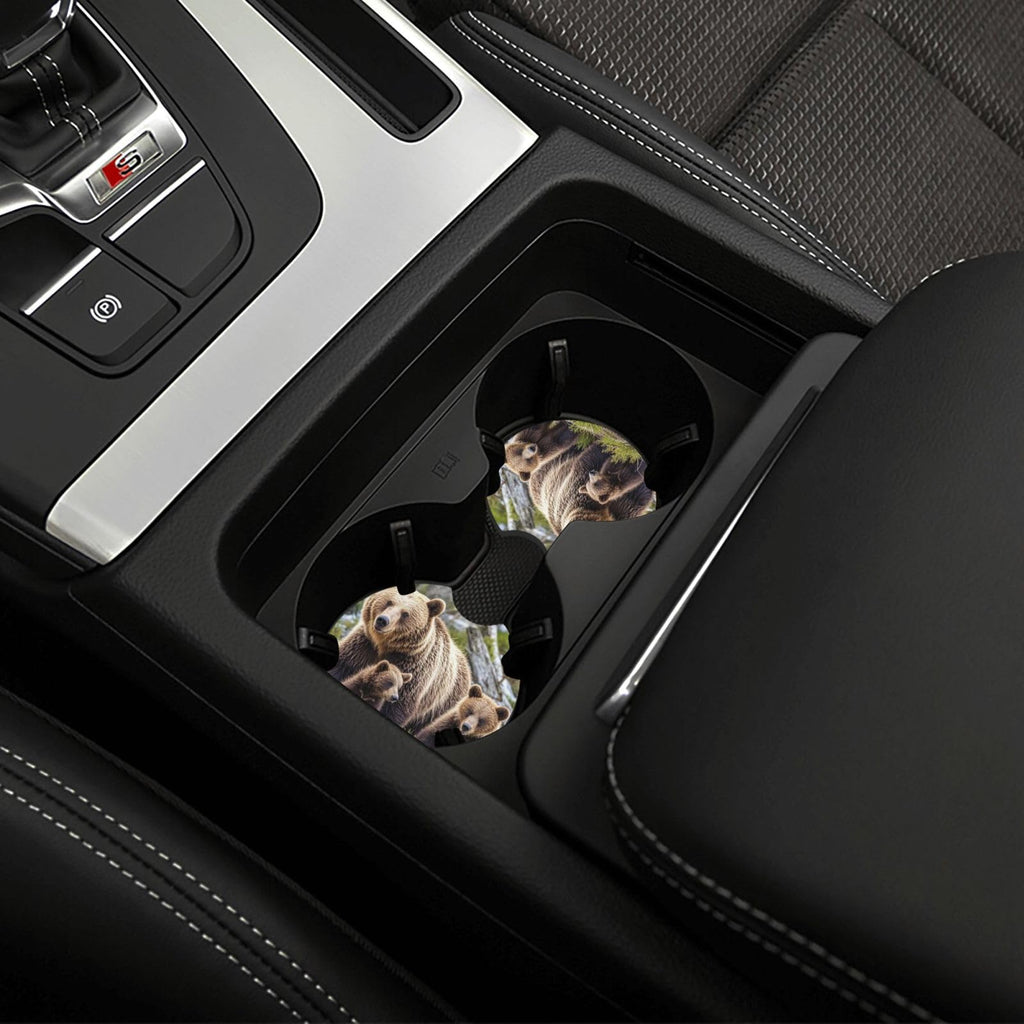 Black Drink Coasters with Metal Holder Set of 2 Y92123