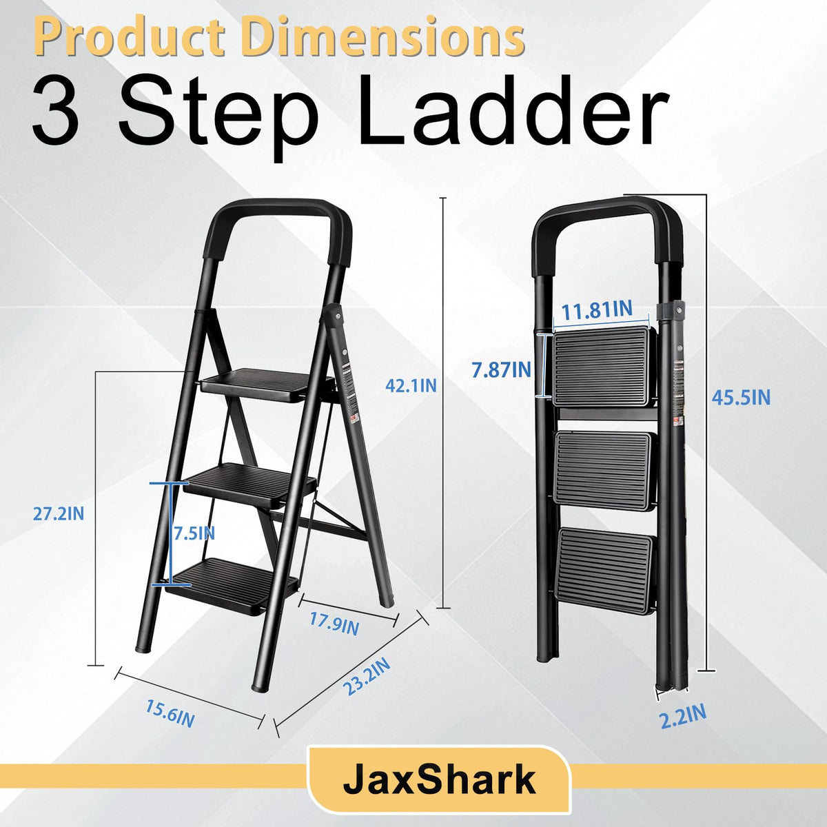 Folding Step Stool with Handrail A207