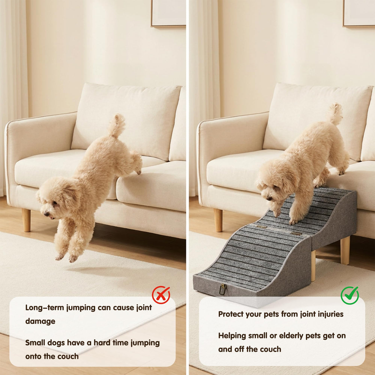 Foldable Pet Stair 2-in-1 Gray L985