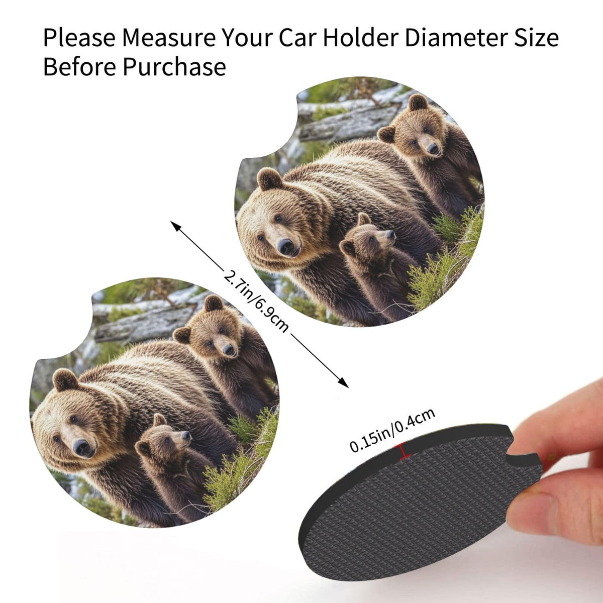 Black Drink Coasters with Metal Holder Set of 2 Y92123