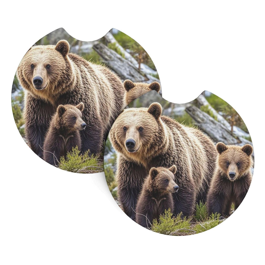 Black Drink Coasters with Metal Holder Set of 2 Y92123
