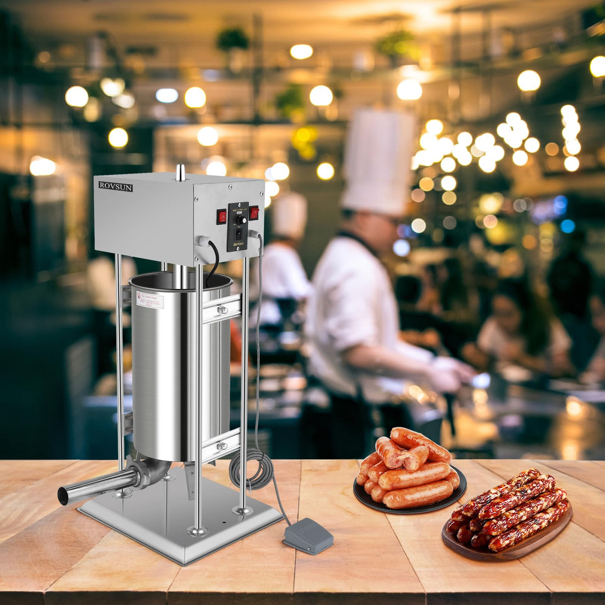 10L Electric Stainless Steel Sausage Stuffer with 5 Stuffing Tubes Z883