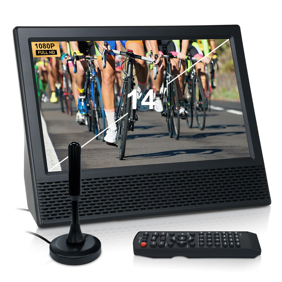 14 inch Portable ATSC Digital TV with Antenna and Remote Control K14960