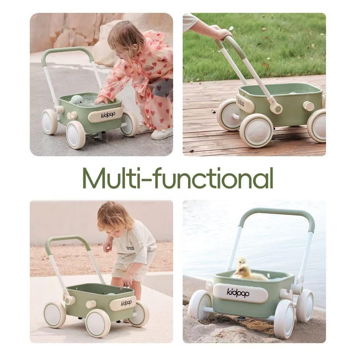 Baby Push Walker with Wheels Green A36269