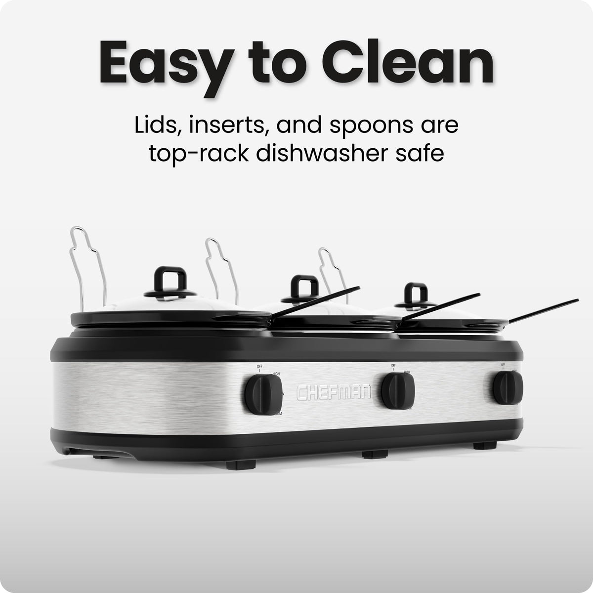 Triple Slow Cooker with 2.5 Qt Ceramic Crocks M77909