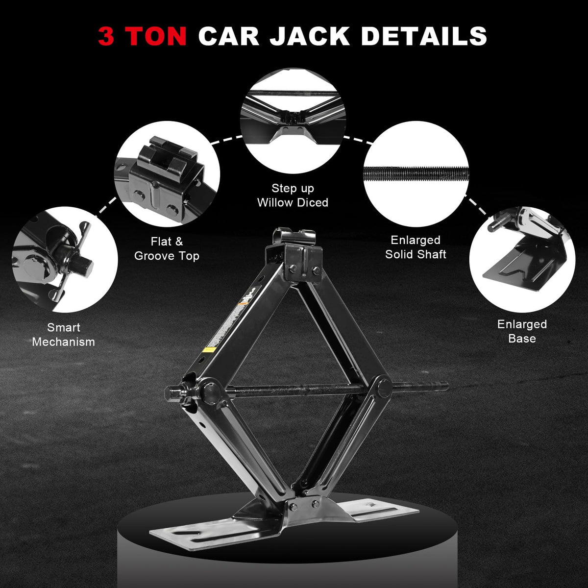 3 Ton Scissor Car Jack with Lug Wrench X4537
