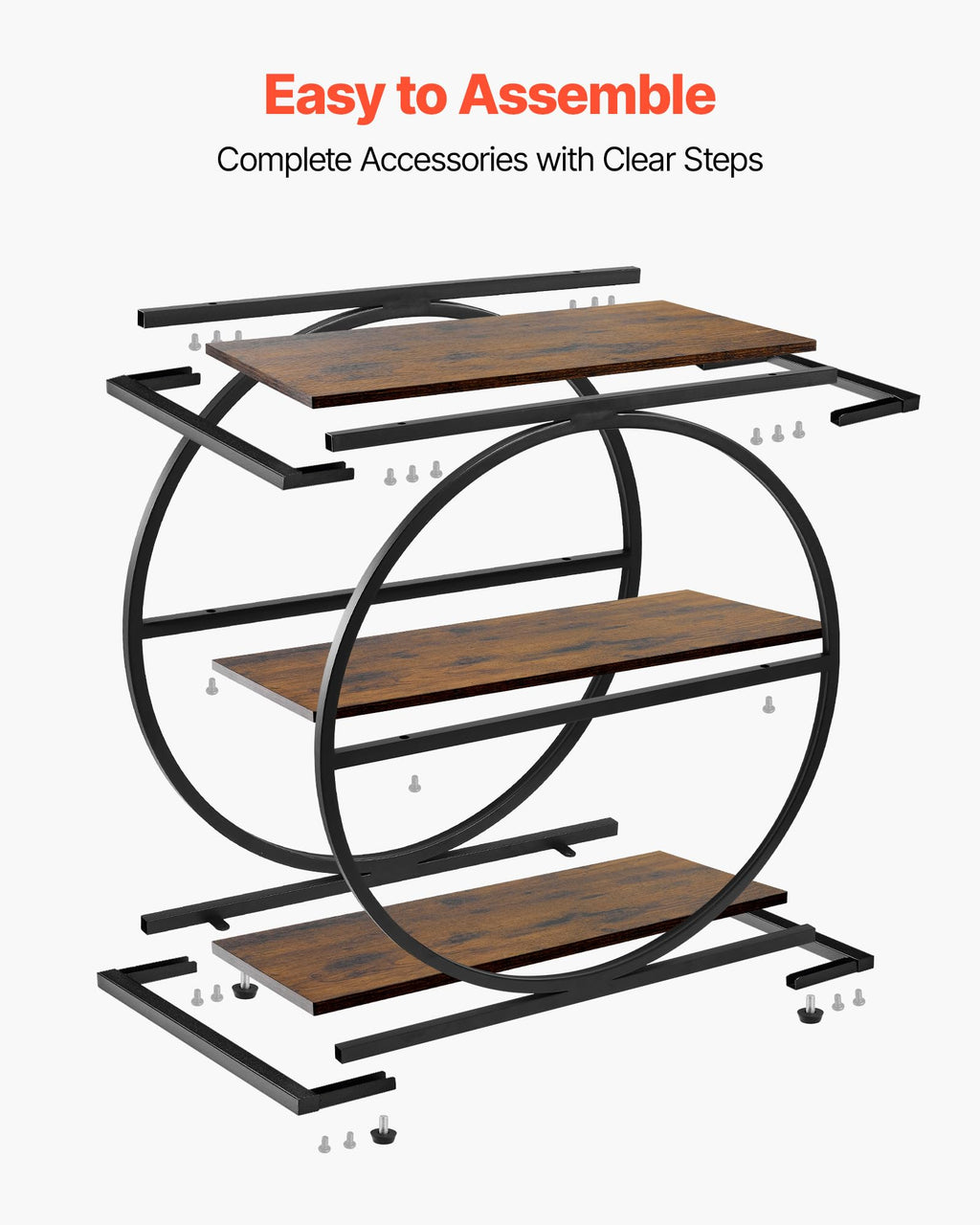 3-Tier Narrow Side Table with Open Storage Shelves Z842170