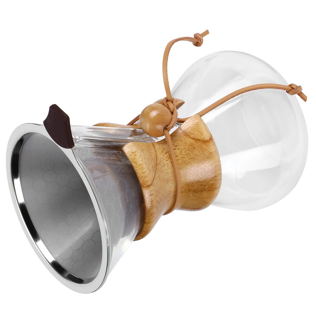 High Temp Glass Coffee Drip Pot with Reusable Filter 600ml I17558