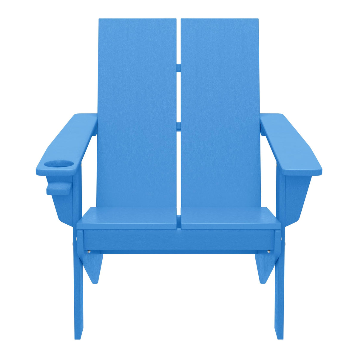 Pacific Blue HDPE Adirondack Chair with Cup Holder K865